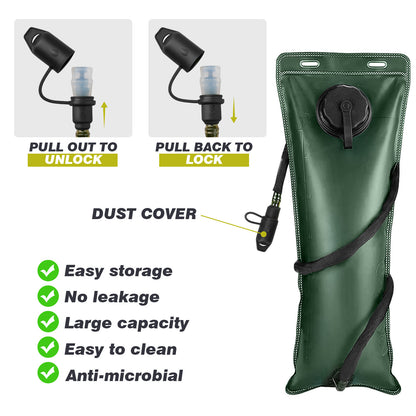 Cycling Hydration Bladder - 3L Leakproof Water Bag for Backpacks (BPA Free) USA
