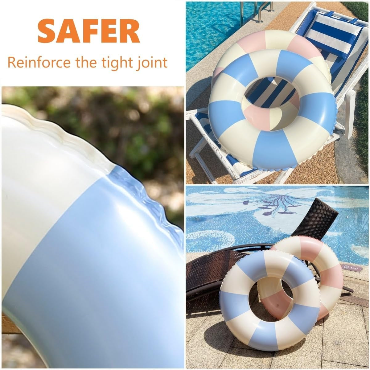 Pool Floats Swimming Rings for Kids, Age 5-10 Inflatable Swim Tubes Ring Toys with 11" Inner, Beach Inflatable Tubes Floaties Toys for Kids Adults