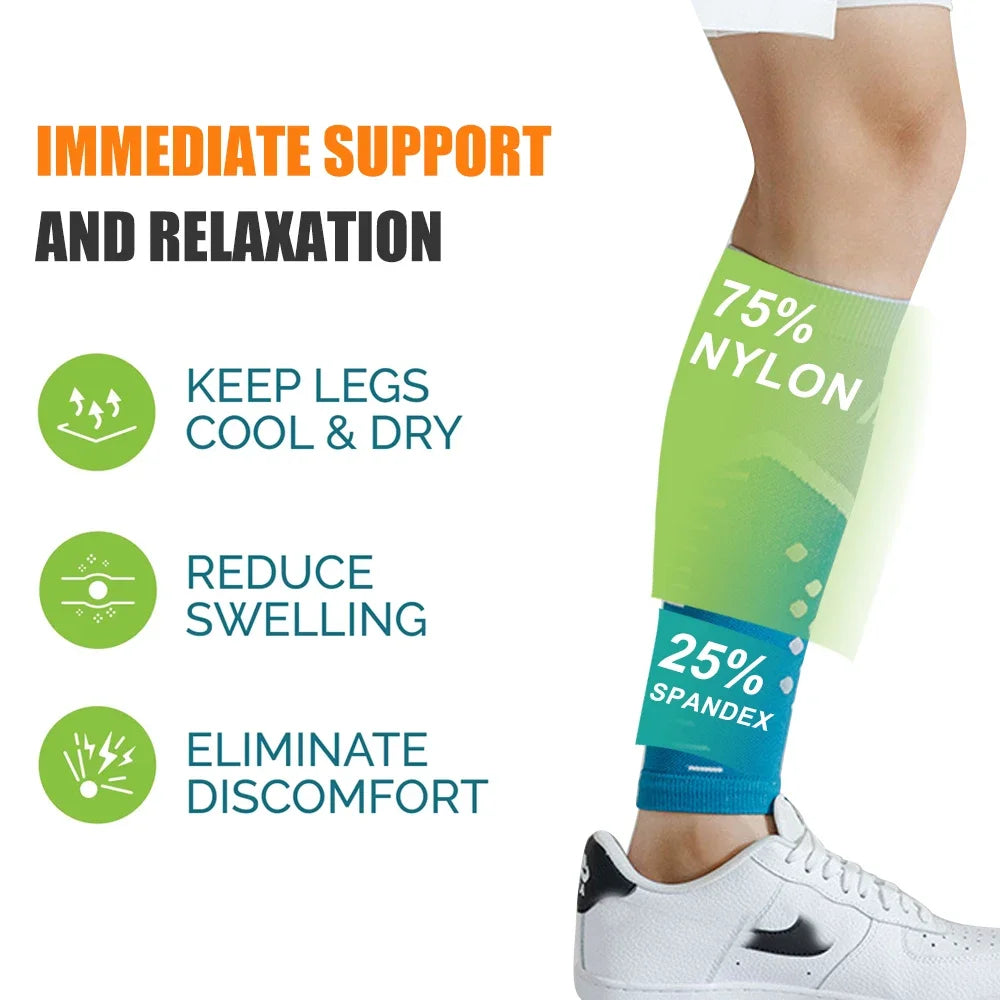 1Pair Calf Compression Sleeves for Men Women - Leg Compression Sleeve-Footless Compression Socks for Shin Splint &amp;Varicose Vein