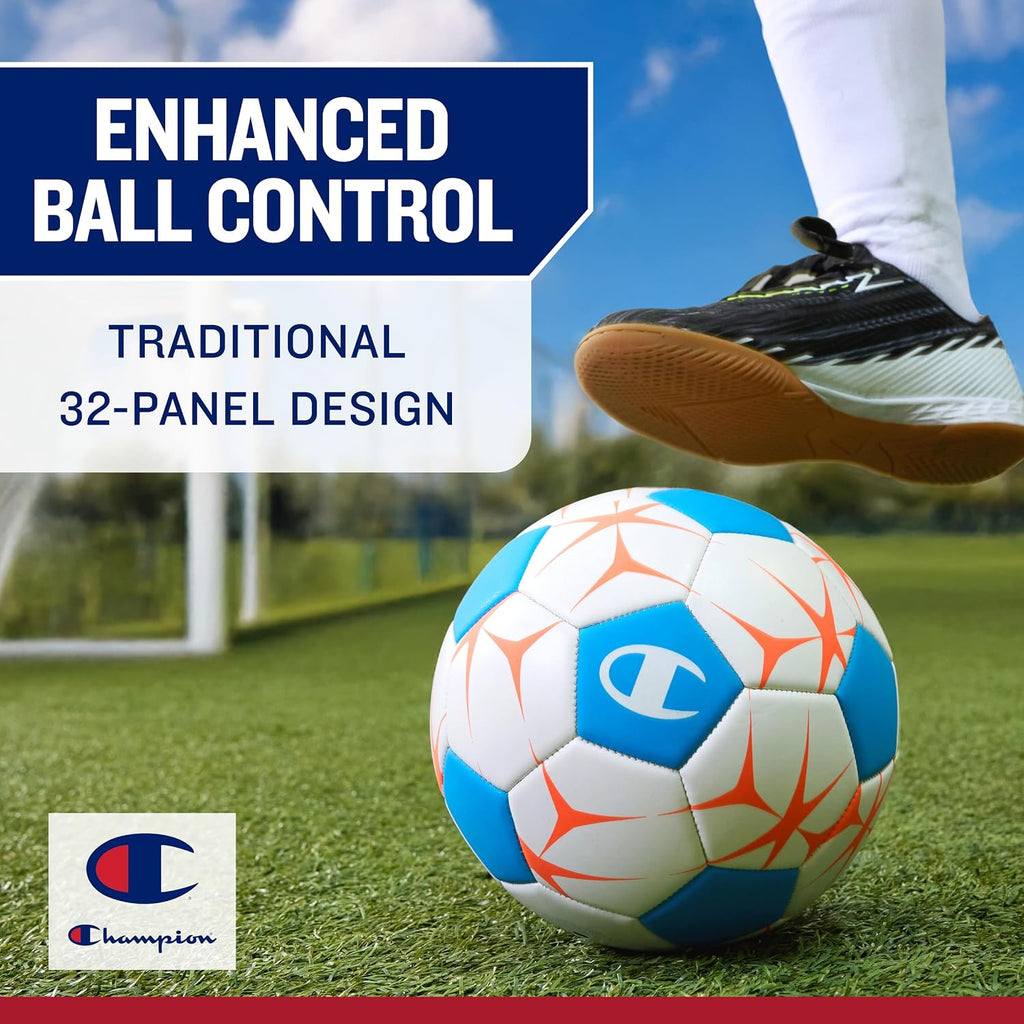 Prodigy Soccer Ball with Pump | 32-Panel Matte Finish | Butyl Bladder | Indoor & Outdoor | Youth & Adult Training | 6" Pump Included