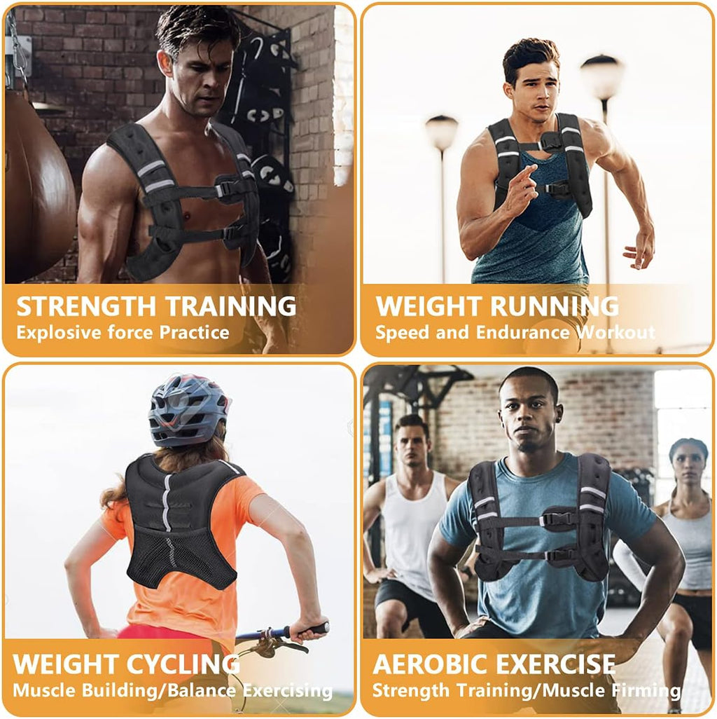 Weighted Vest for Men Workout，Strength Training Weight Vest for Men and Women, Workout Equipment for Training,Running,Jogging,Etc - 8Lbs,12Lbs,16Lbs,20Lbs,25Lbs,30Lbs