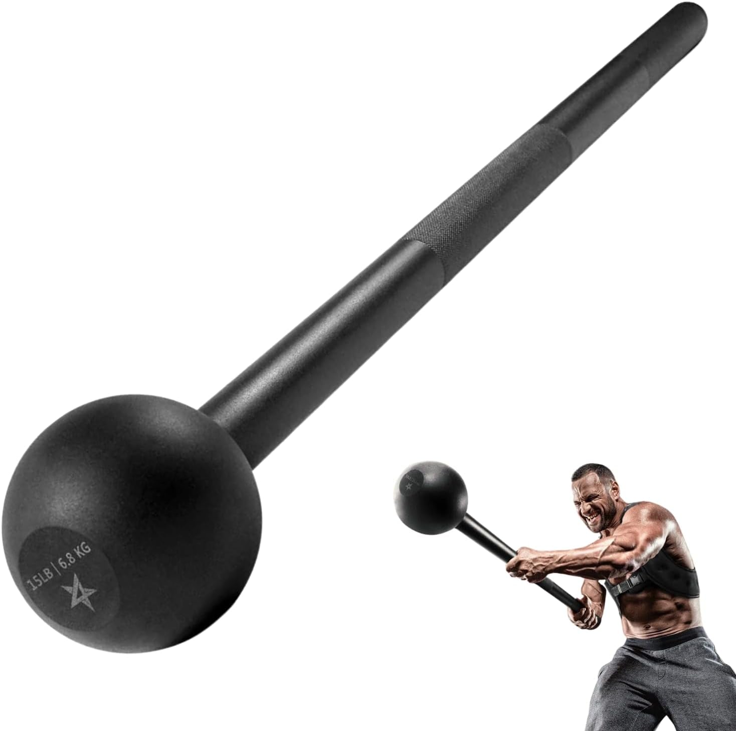 Steel Mace Bell for Strength Training, Support Full Body, Muscles, Shoulder, Grips &amp; Forearms Workouts, Stretching 5, 7, 10, 15, 20, 25, 30 LB for Woman &amp; Man