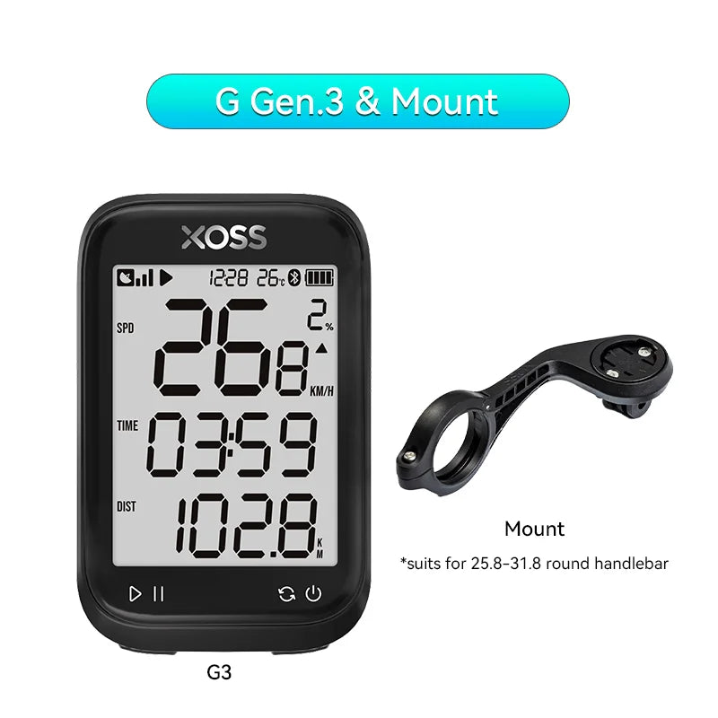 G3/G3+ GPS Bike Computer G/G+ Gen.3 Power Meter Cadence Speed Bicycle Odometer G3 plus Waterproof Lights Connection Cycling