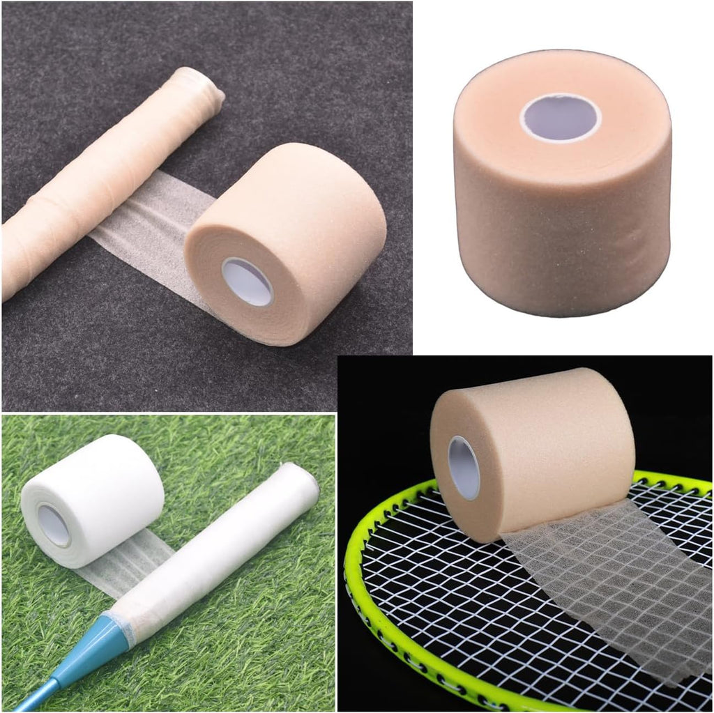 2 Set Tennis Racket Grip Tape Racquet Overgrip Soft Foam Wrap with Clear Waterproof Film Protector Tapes for Racquetball Rackets Pickleball Squash Badminton Hunting Hockey Baseball Fishing Rod