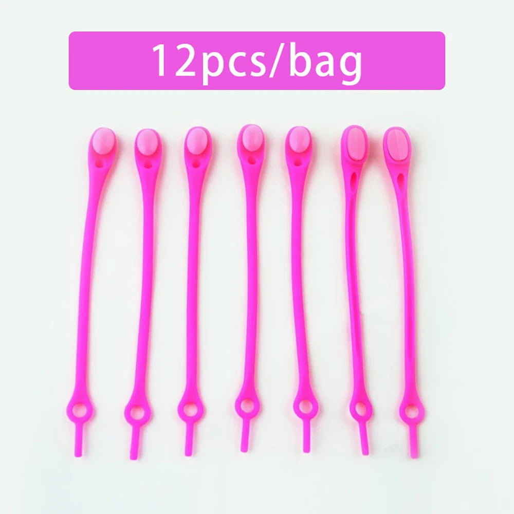 12Pcs Stretch Silicone Shoelaces No Tie Shoe Laces Elastic Laces Sneakers Adults Kids Lazy Shoelace for Shoes Rubber Zapatillas
