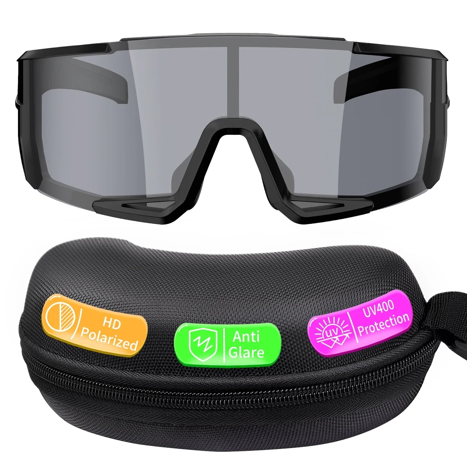 Newest Polarized Sports Sunglasses for Men Women, UV400 Protection, Ideal for Running Baseball Driving Fishing Cycling