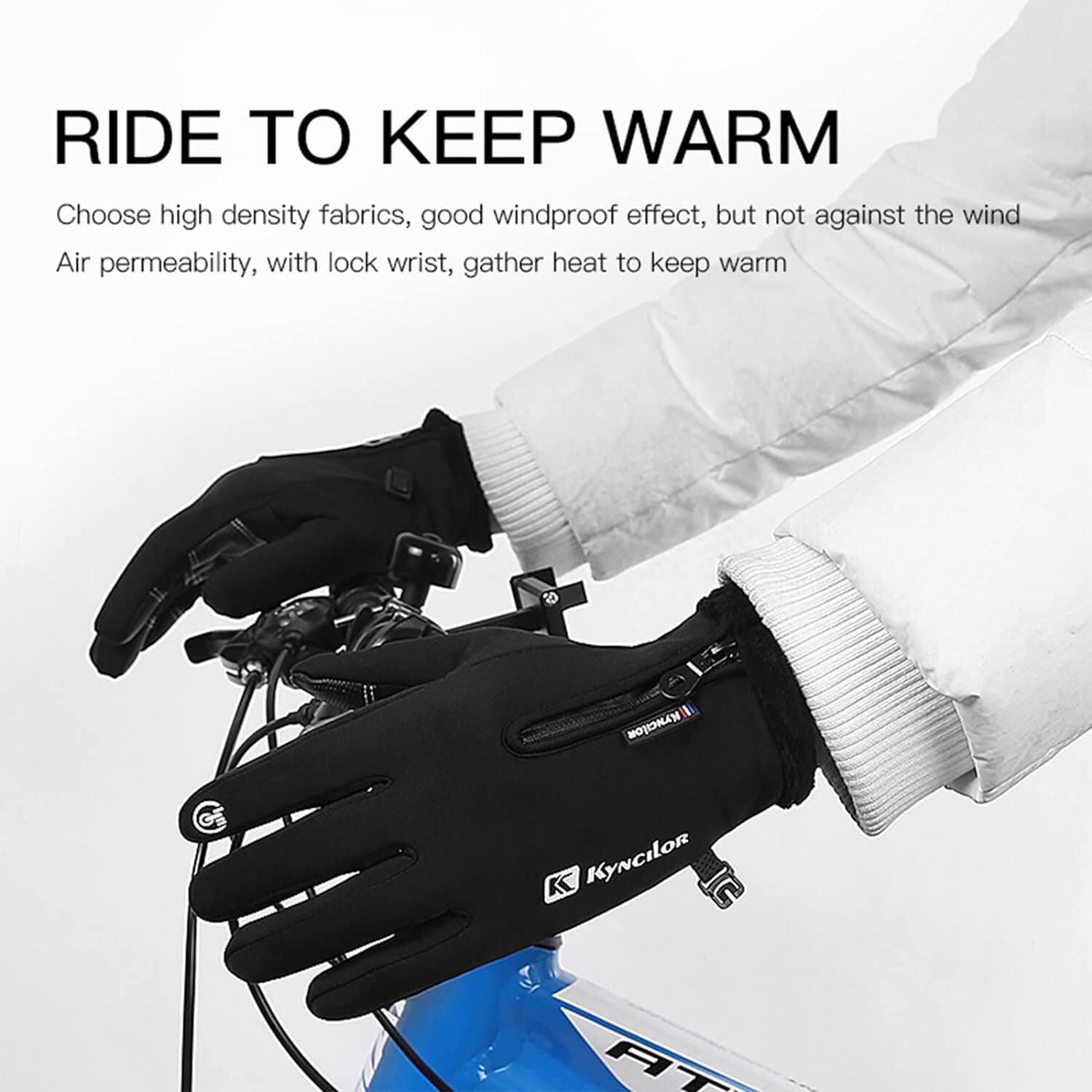 Winter Cycling Gloves Touch Screen Windproof Warm Anti-Slip Gloves for Men Women