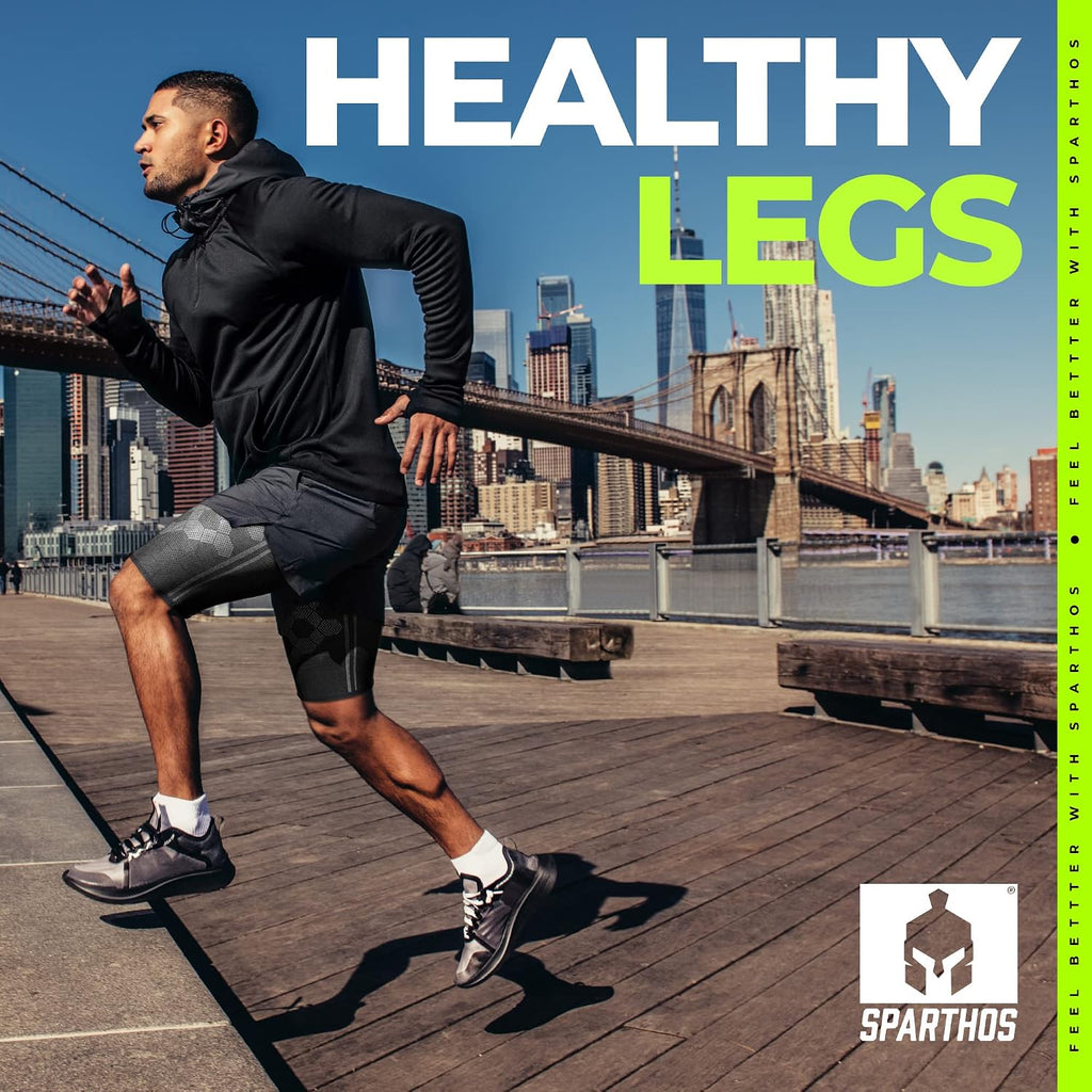 Thigh Compression Sleeves, Quad Wrap, Hamstring Brace - Black-L | Pair of 2, anti Slip Grip, Breathable Elastic, Upper Leg Support for Men and Women, Quadriceps, Groin, Pulled Muscle Recovery
