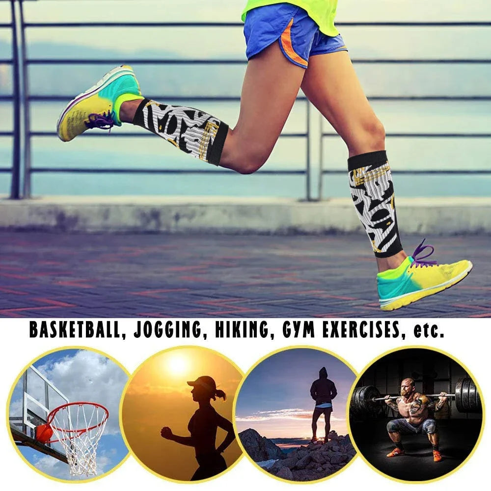 1Pair Compression Calf Sleeves Sports Leg Compression Sock Runners Shin Splint Varicose Vein Calf Pain Relief