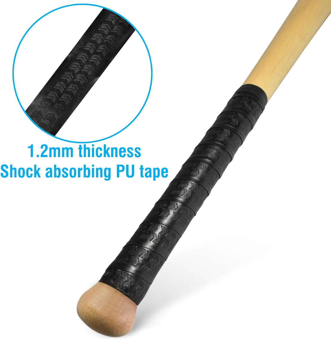 Tacky Bat Grip Tape – 1.2Mm Thick Bat Grip Tape to Wrap Baseball and Softball Bats – Finished Tape Included