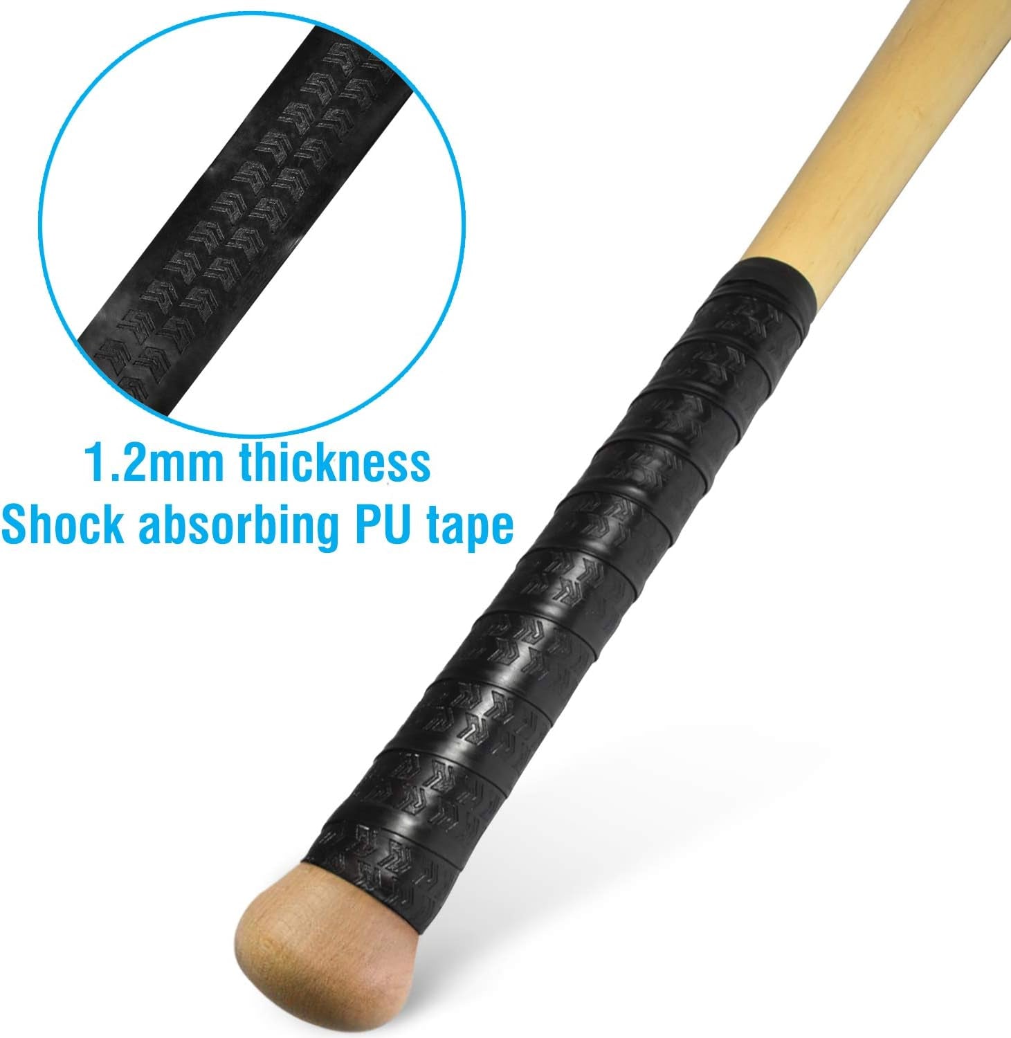 Tacky Bat Grip Tape – 1.2Mm Thick Bat Grip Tape to Wrap Baseball and Softball Bats – Finished Tape Included