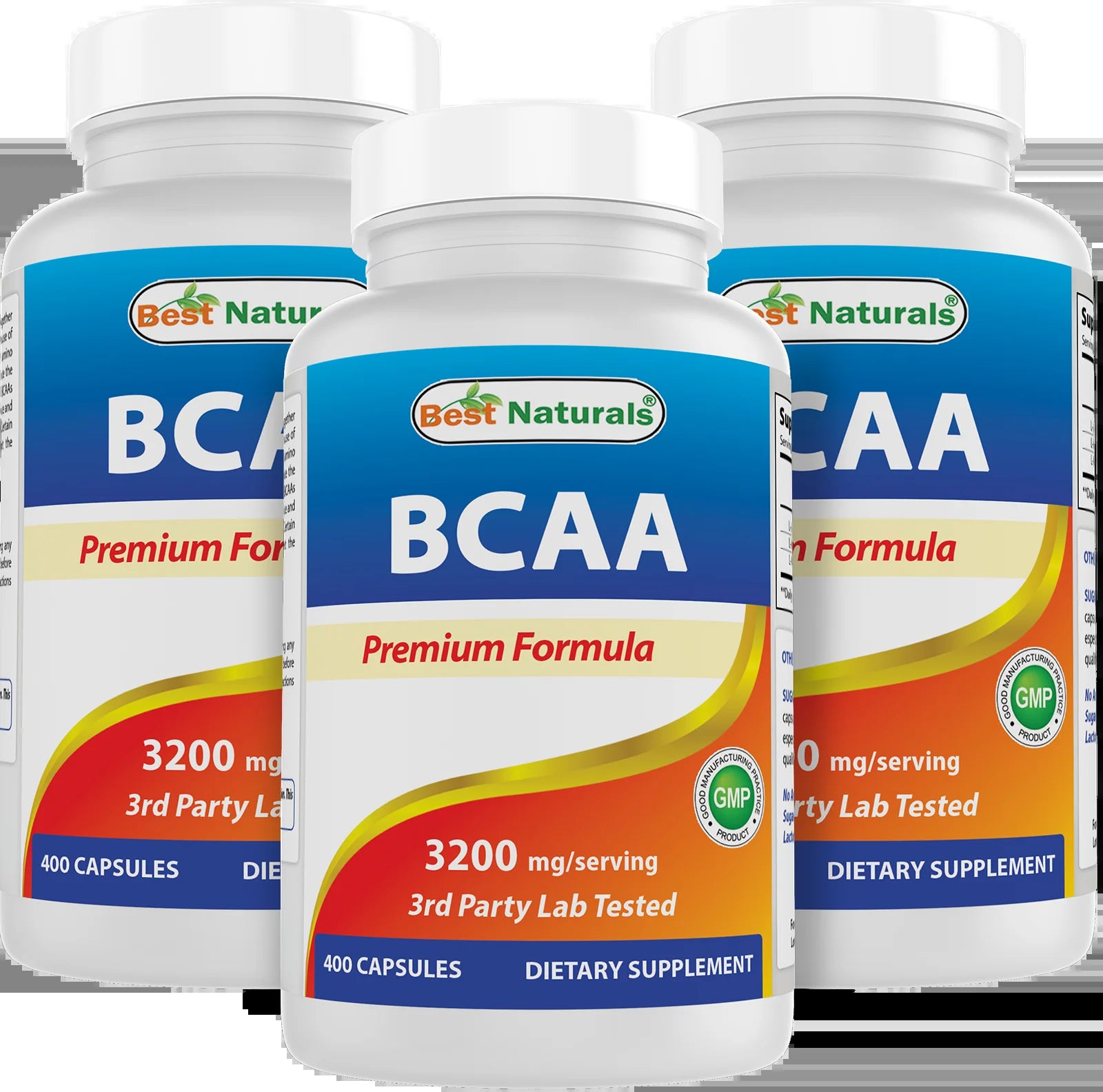 3 Pack  BCAA 3200 Mg per Serving 400 Capsules (Total 1200 Capsules)