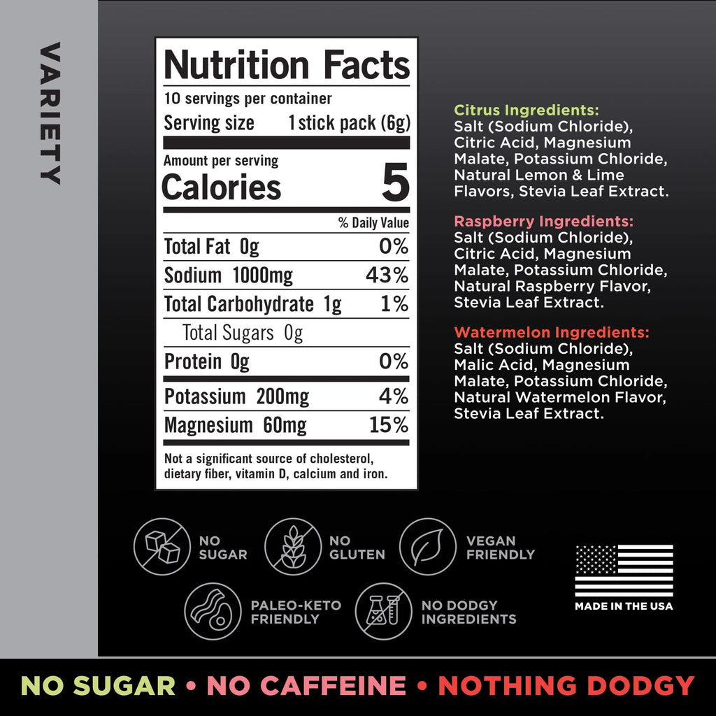Zero Sugar Electrolyte Drink Mix - Variety Pack - 6Ct