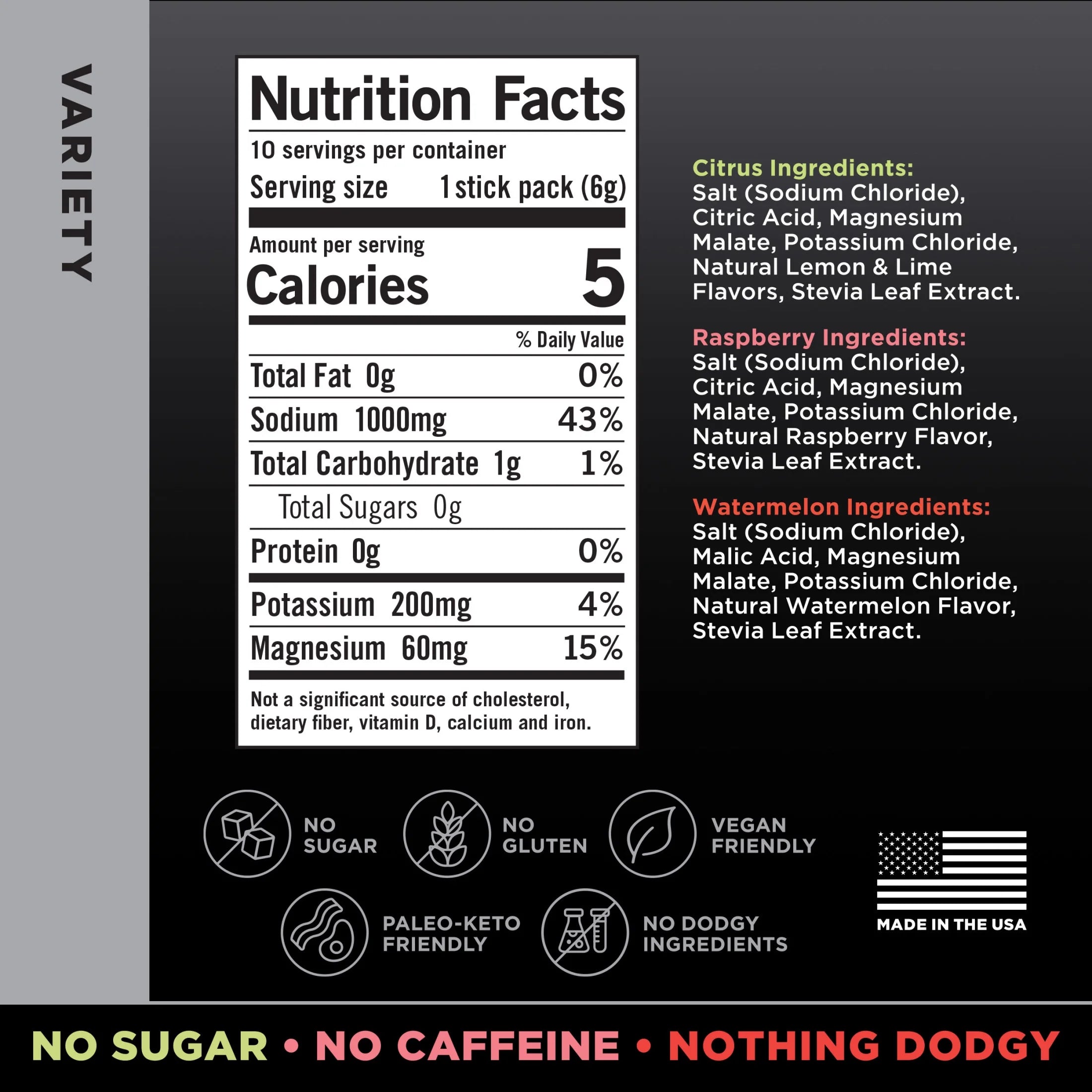 Zero Sugar Electrolyte Drink Mix - Variety Pack - 6Ct