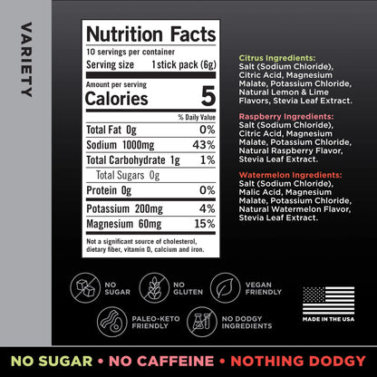 Zero Sugar Electrolyte Drink Mix - Variety Pack - 6Ct