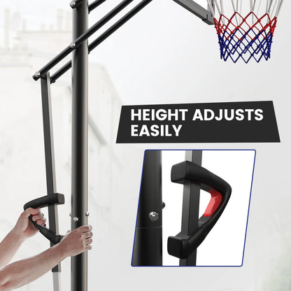 44" Portable Basketball Hoop with Shatter-Proof Polycarbonate Backboard, 5.25-10Ft Height Adjustable Basketball Goal, Indoor/Outdoor Use