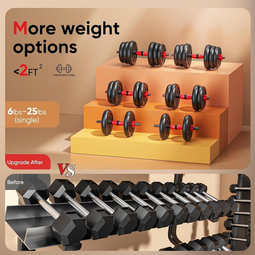 Adjustable Dumbbell Set,20/30/45/70/90Lbs Free Weight Set | 5 In1 Dumbbell Set with Connector,Used as Barbell,Kettlebells,Push up Stand,Fitness Exercises for Home Gym Suitable Men/Women