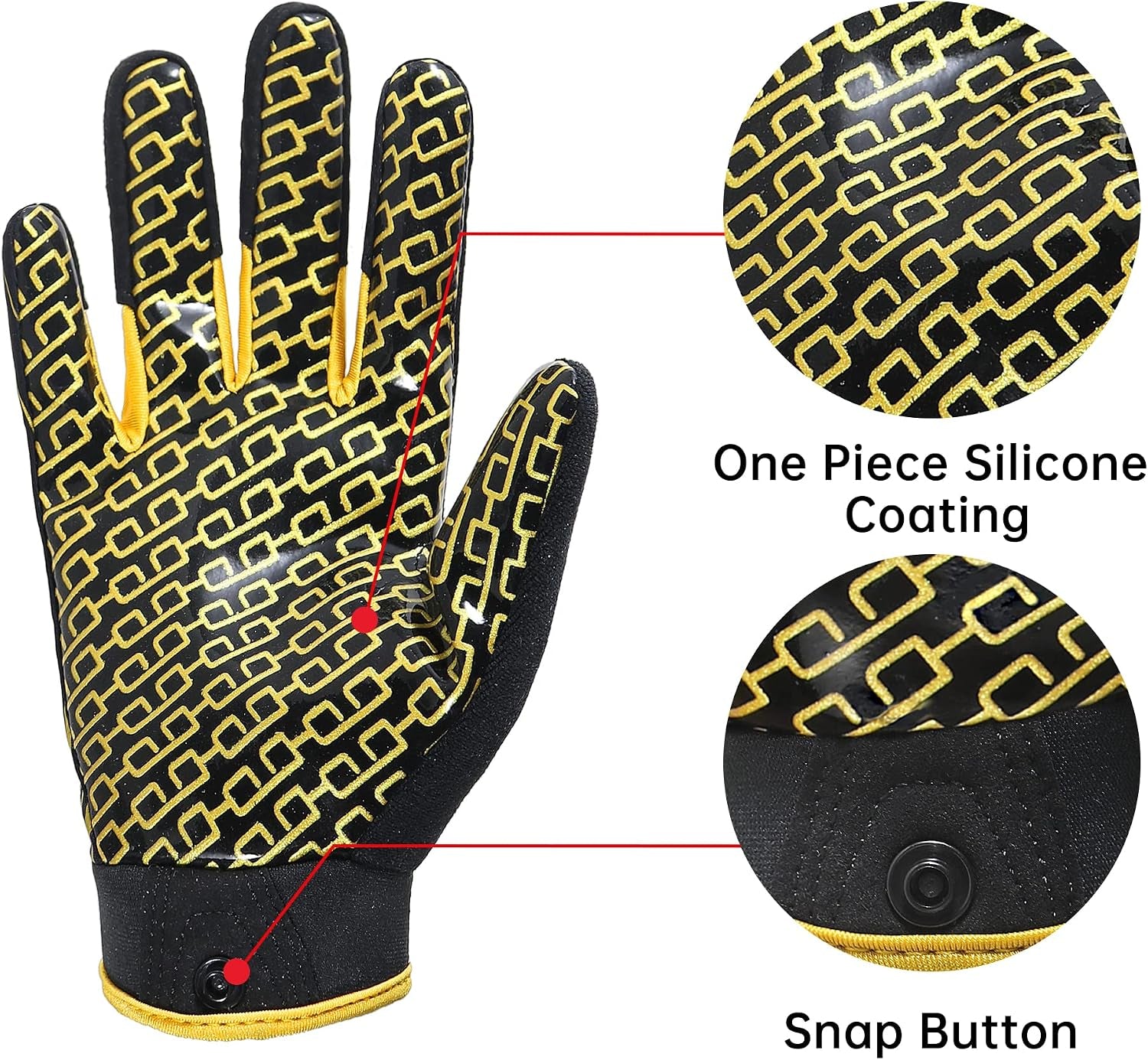 Football Gloves Men, Sticky Wide Receiver Grip Gloves, Hot Pink Stretch Fit Football Gloves Adult