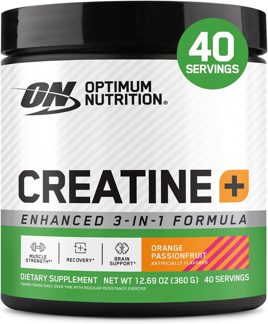 Creatine Monohydrate plus Powder, Orange Passionfruit Flavored Creatine Performance Blend with Electrolytes for Hydration, Added Vitamins, 40 Servings, 360 Grams (Packaging May Vary) | Monohydrate Creatine Performance Blend, with Electrolytes for Hydration, Added Vitamins, Supports Energy and Muscle Recovery