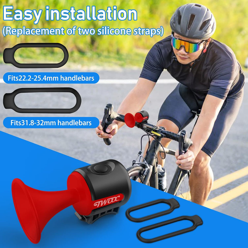 Bike Horn,120Db Bicycle Bells IPX4 Waterproof Bike Bell with 300Mah Battery Operated Electric Horn for Mountain/Road Bike/Scooters Adult and Kids