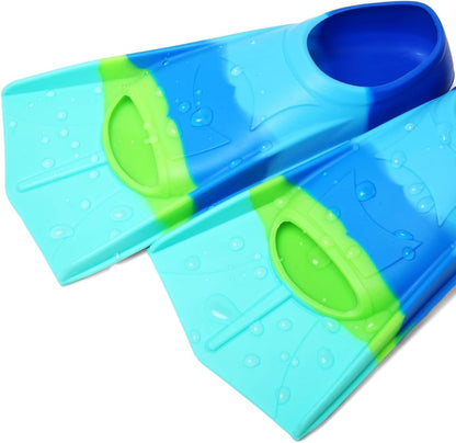 Kids Swim Fins,Short Kids Fins Youth Swimming Flippers for Lap Swimming Training for Children Girls Boys Beginners