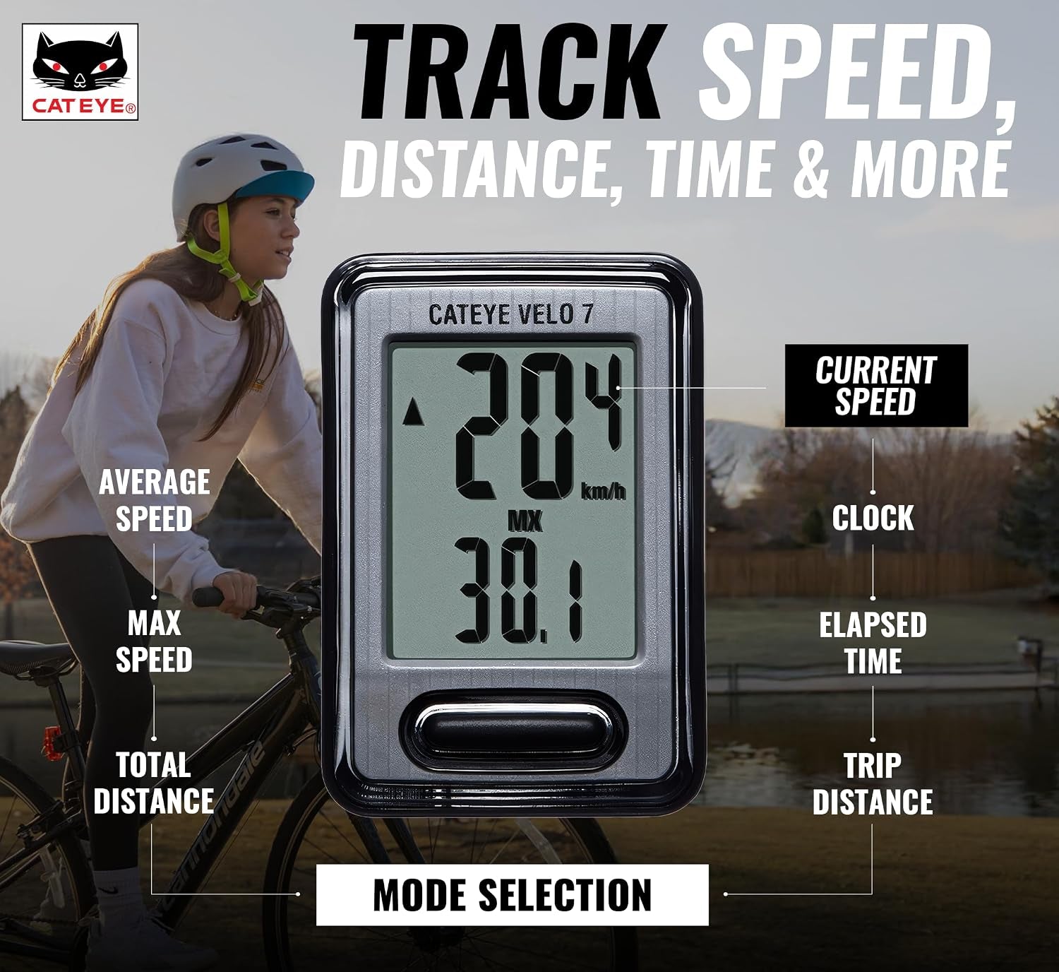 Wired Bike Computer | Entry-Level Speedometer and Odometer, Perfect for Beginner Cyclists, Auto Start/Stop, Easy Setup for Road, MTB, Gravel Bikes