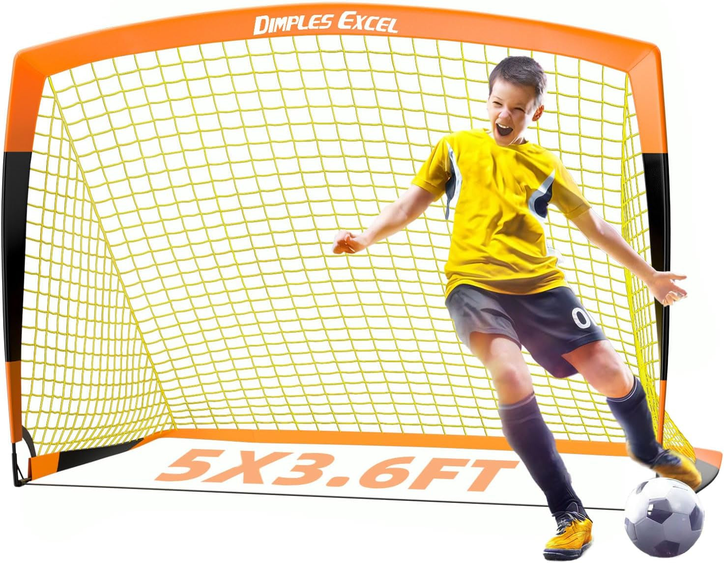 Kids Pop up Soccer Goals, 7X5 & 5X3.6 FT Backyard Gift Set | CPC Certified Safe for Kids Ages 6+, 5-Min Fast Assembly, Perfect Birthday Holiday Gift for Backyard Family Play