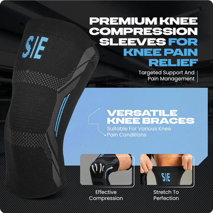 2-Pack Knee Braces for Men &amp; Women – Pain Relief Compression Sleeves for Meniscus Tears, ACL, Arthritis, Gym &amp; Weightlifting