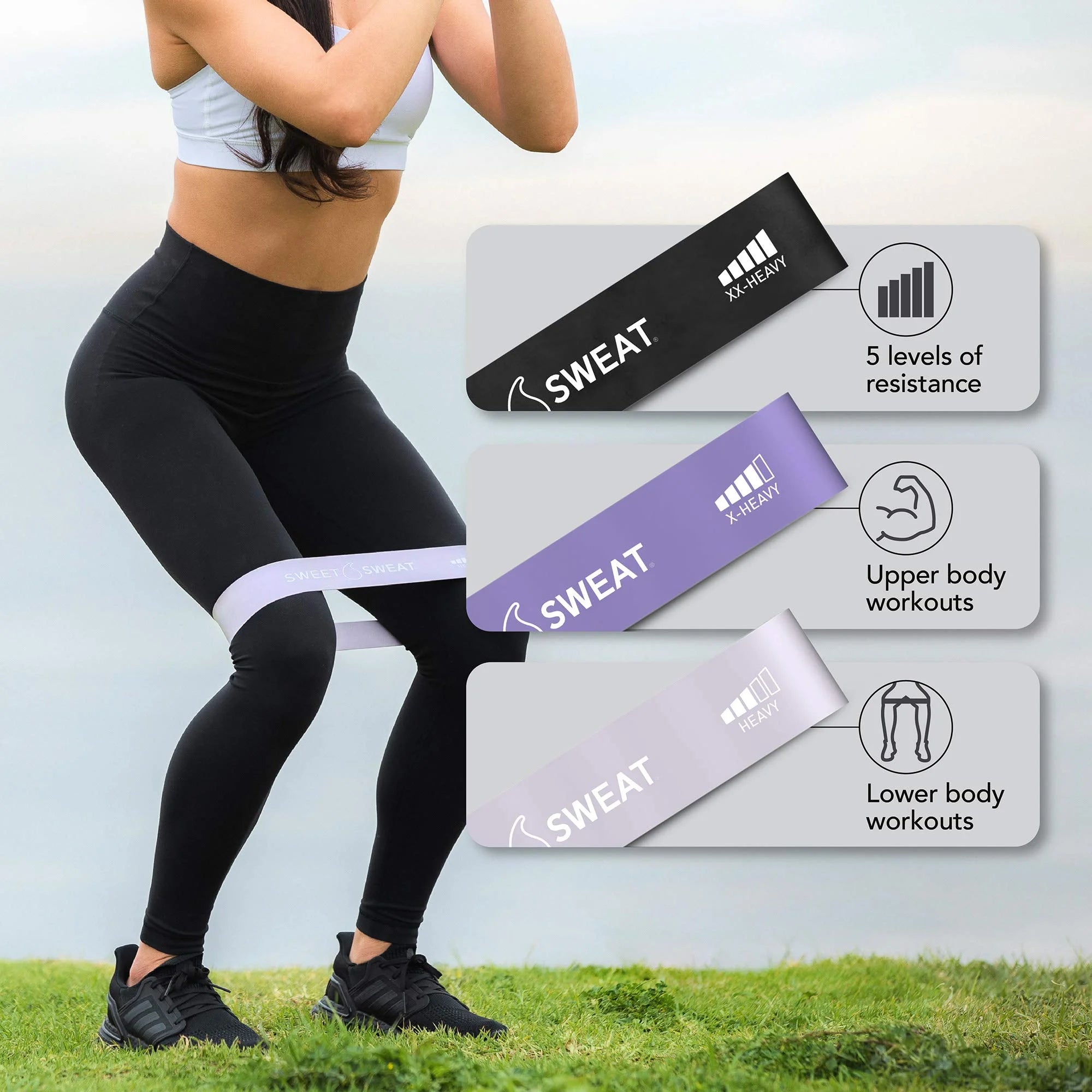 Sweet Sweat Mini Loop Resistance Bands - 5 Levels of Resistance