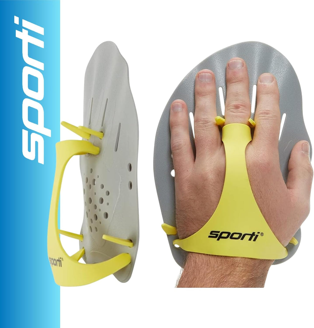 Contour Hand Paddles, Adjustable Straps for Unisex-Adults & Kids | Lightweight Polypropylene, Silicone Strap, Form-Fitting Design, Stroke Training Aid, Lap Pool Drills, Beginner to Advanced