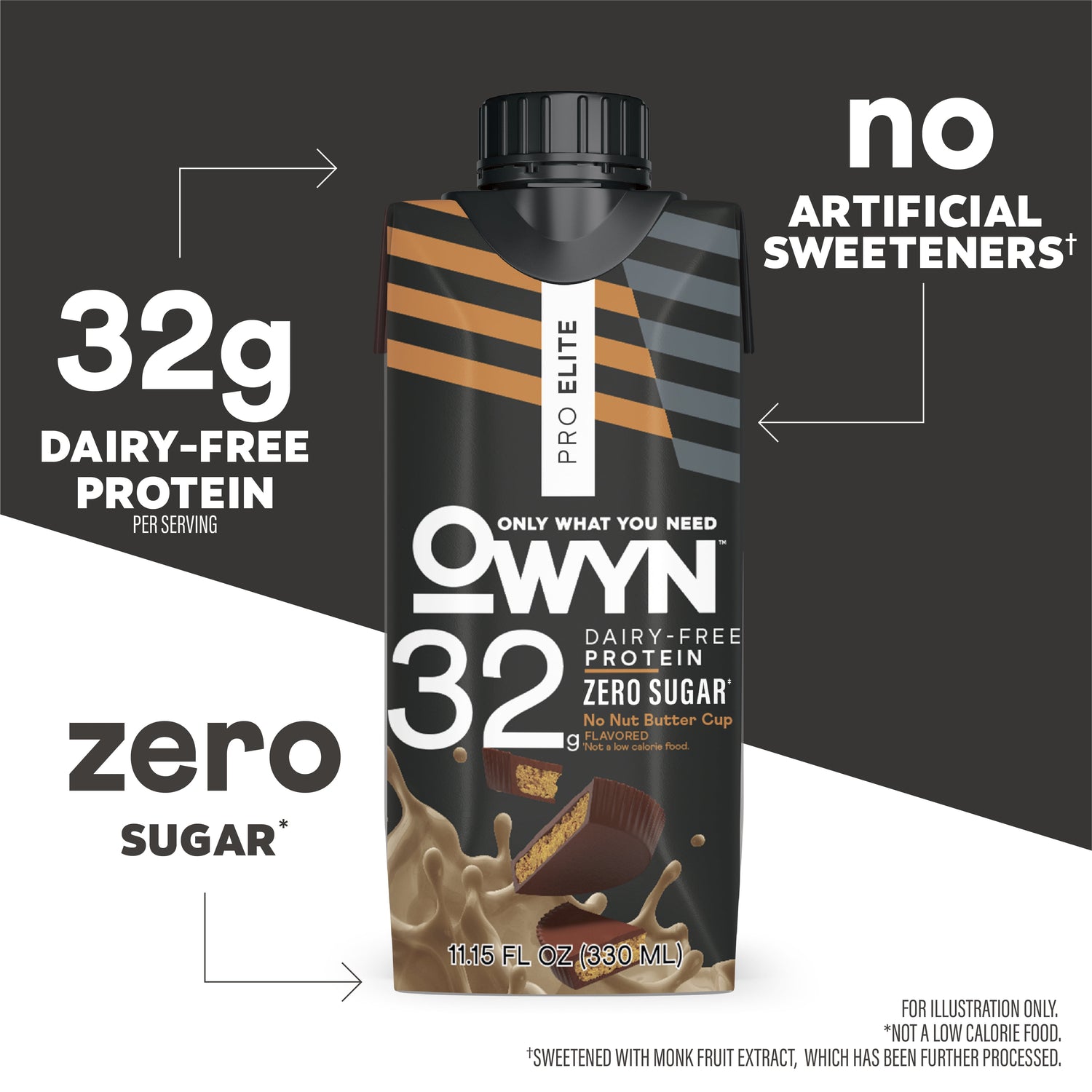 Pro Elite 32G High Protein Shakes, No Nut Butter Cup, 11.15 Fl Oz, 4 Count