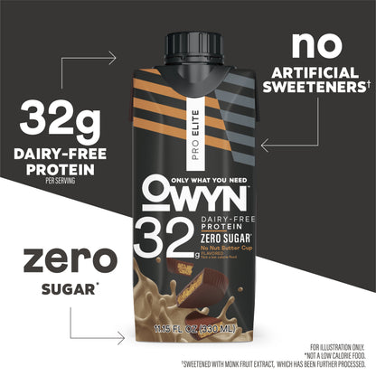 Pro Elite 32G High Protein Shakes, No Nut Butter Cup, 11.15 Fl Oz, 4 Count