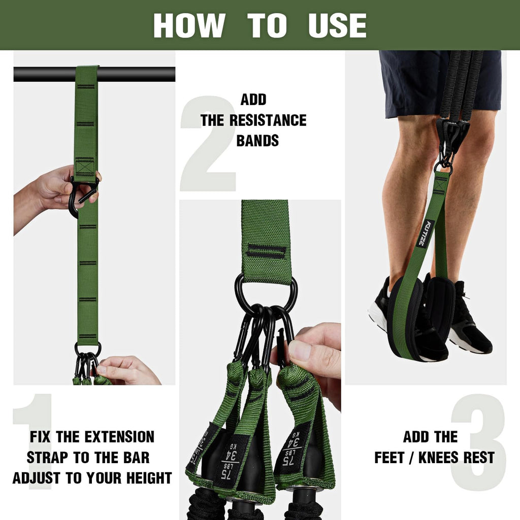 Pull up Assistance Bands, Pull up Bar Resistance Bands, Pull up Bands for Enhanced Strength Training, Muscle Training, 3 Heavy-Duty Adjustable Pull up Assist Strap & Comfortable Foot Strap