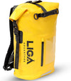 LIGA Waterproof Duffel Bag – 30L – Heavy Duty Roll-Top Closure – Fully Waterproof – Cushioned Comfort – Dry Bag for Hiking, Kayak, Travel, Biking, Camping, Fishing (Yellow)