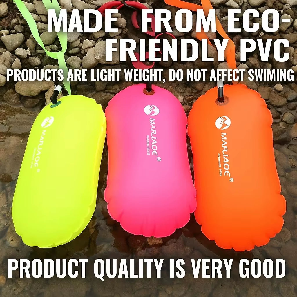 Swimming Pool Buoy Tow Floats Inflatable Life Saving Swim Buoy PVC Inflated Air Drying Bag Drift Bag Pool Accessory Open Water