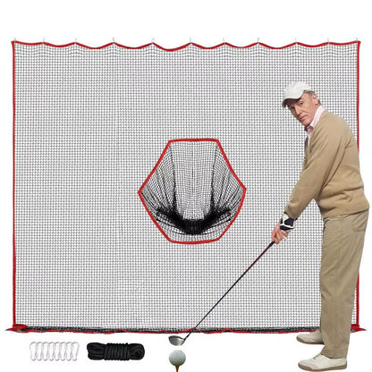 Golf Hitting Net 10X10Ft Barrier Golf Net Heavy Duty Training Aid Practice Ball Barrier for Golfers Backyard Driving Chipping