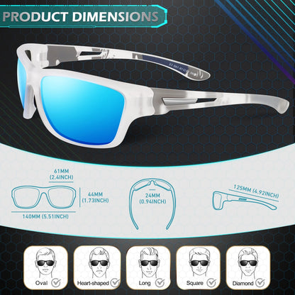 Sports Polarized Sunglasses for Cycling Driving Fishing 100% UV Protection