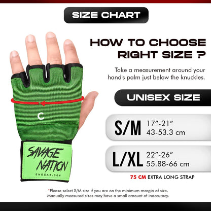 Boxing Hand Wraps Gel Padded Inner Gloves with Wrist Wraps for MMA, Muay Thai, Kickboxing, Training Green (L/XL)