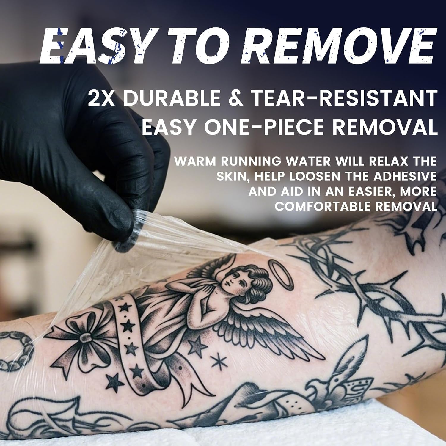 Tattoo Aftercare Waterproof Bandages 6 in X 4.4 Yd Tattoo Cover up Tape, Tattoo Supplies Second Skin Bandage Flat Roll Transparent Film Wound Healing Protective Clear Sterile and Safe Bandages