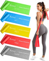 Pilates Flexbands, 5-Pack Latex-Free Resistance Bands Set – Exercise Bands for Pilates, Yoga, Stretching & Physical Therapy | Home Gym Equipment for Women & Men