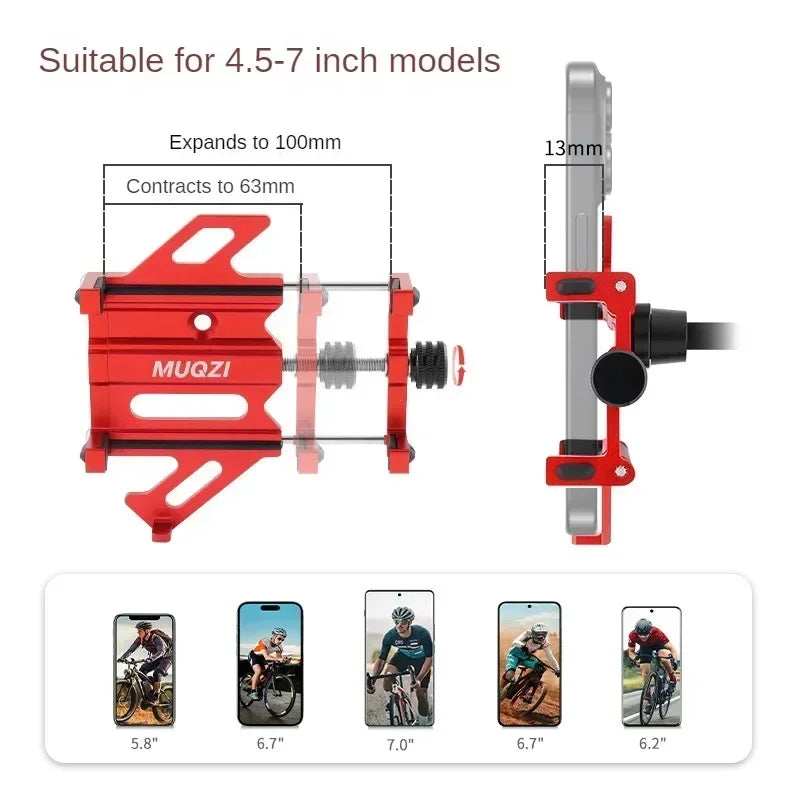 Bike Phone Mount Universal Motorcycle Handlebar Mount Cell Phone Holder 360° Rotation for 4.5-7 Inch Smartphone