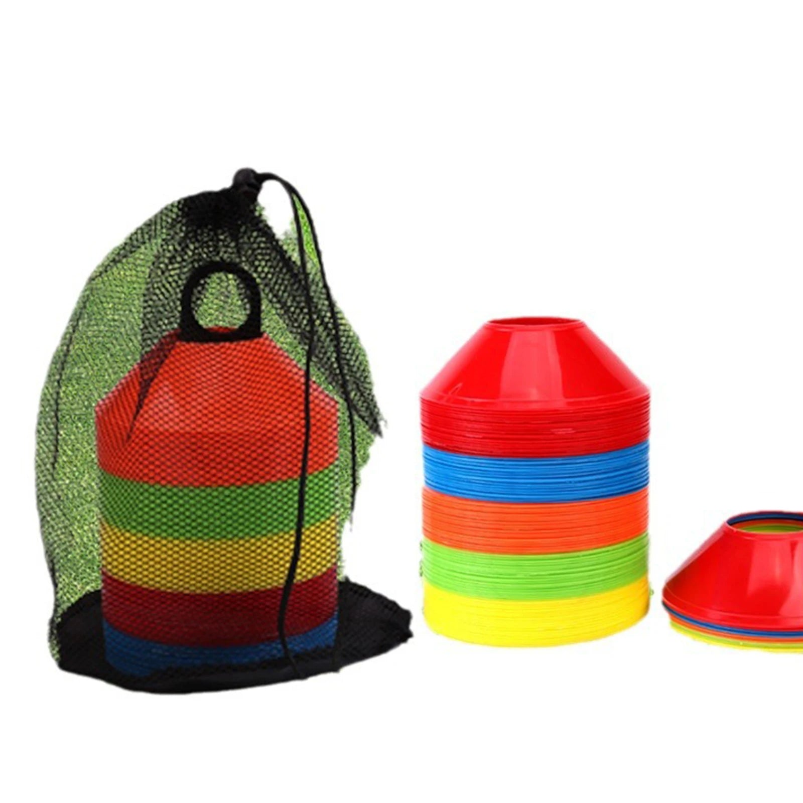 50Pcs/Set Soccer Cones Practice Equipment Supplies Portable Cross Training for Games Coaching Football Garden Outdoor Activities