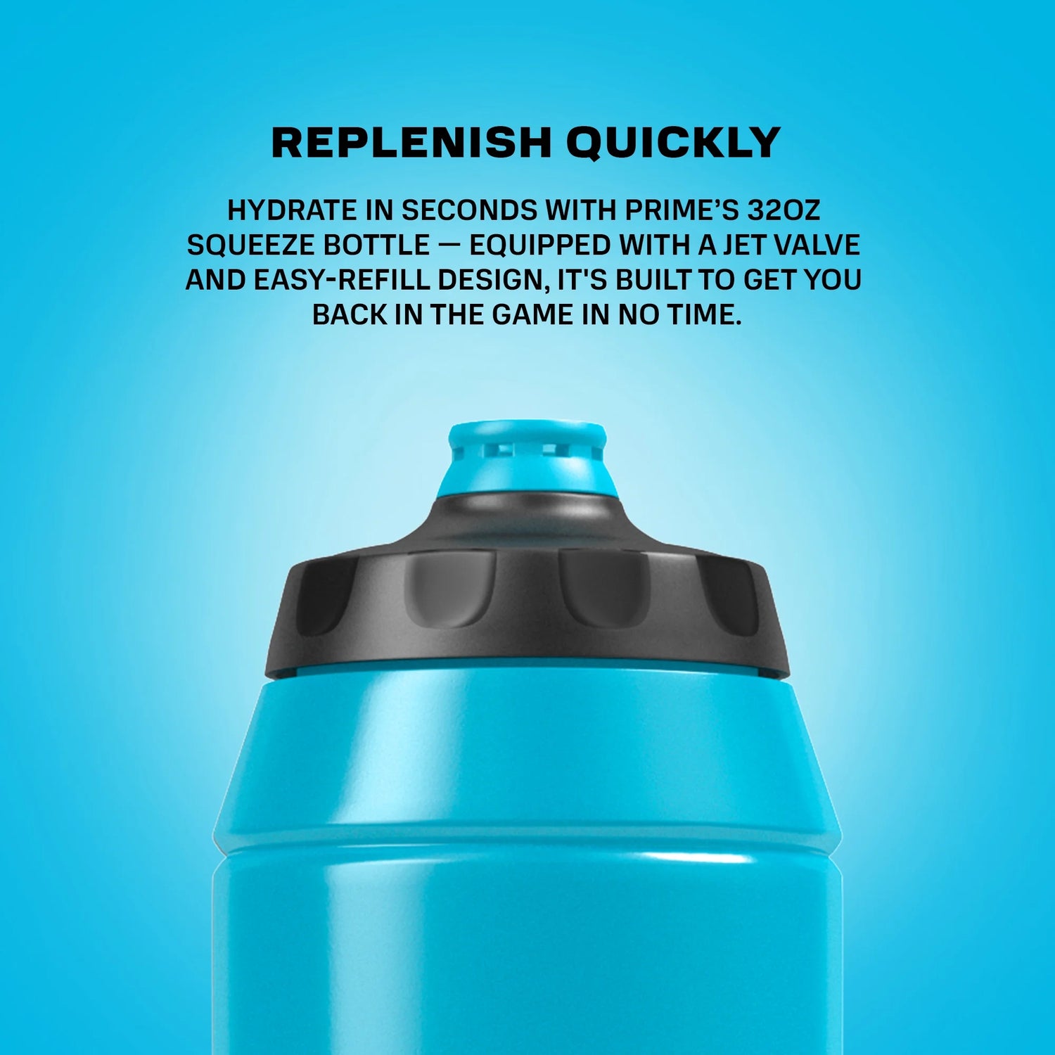 Hydration, Squeeze Sports Water Bottle, Blue, 32 Fl Oz