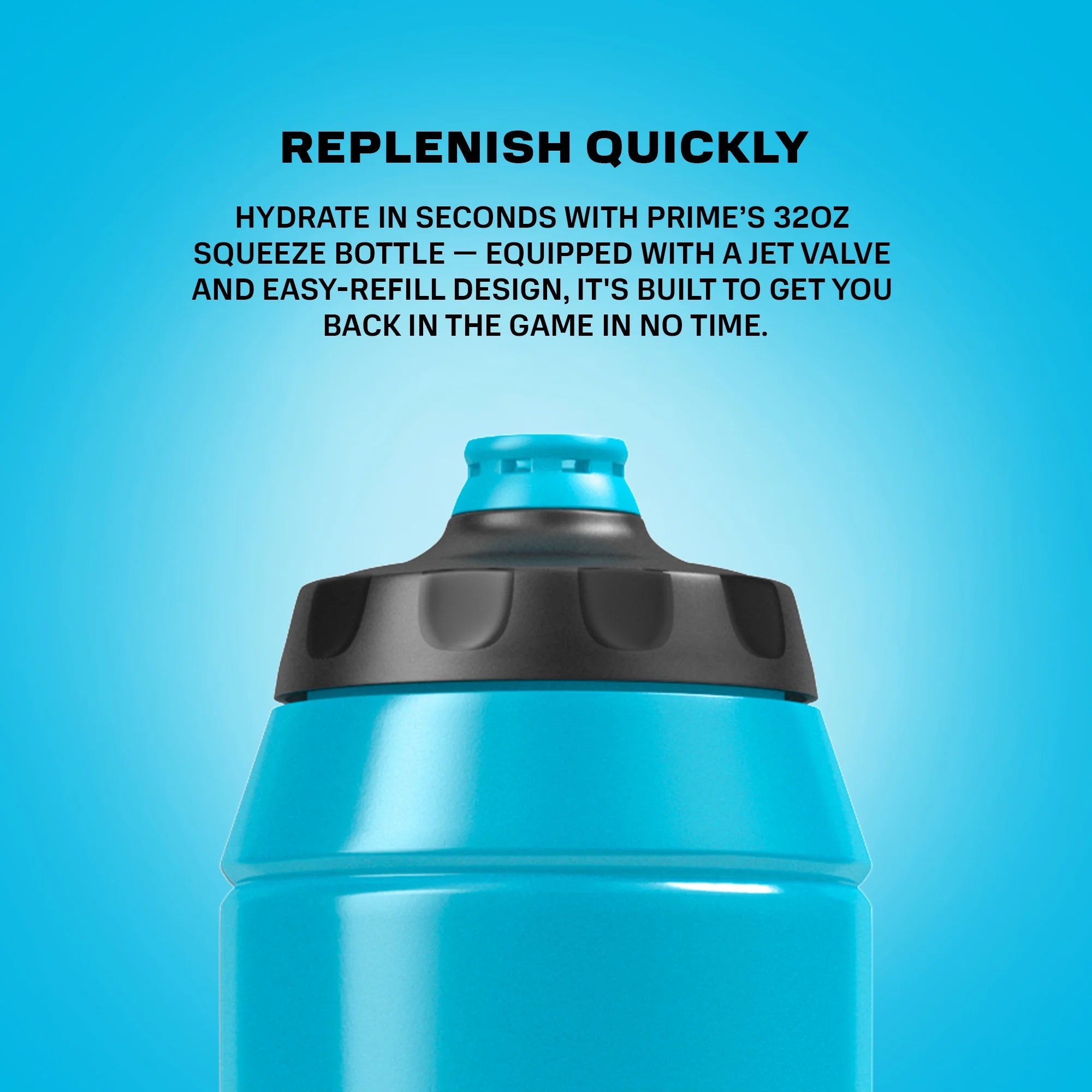 Hydration, Squeeze Sports Water Bottle, Blue, 32 Fl Oz