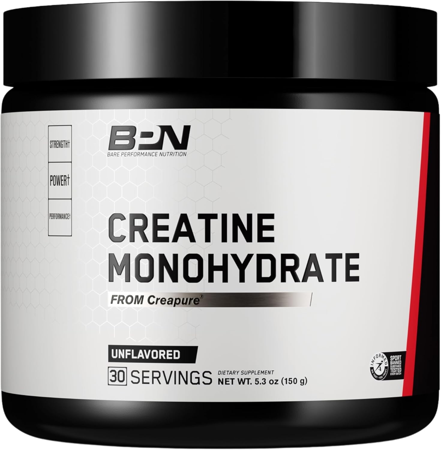, BPN Pure Creatine Monohydrate Powder by Creapure, 5G of Creatine per Serving, Supports Muscle Growth, Unflavored Creatine Powder, 30 Servings