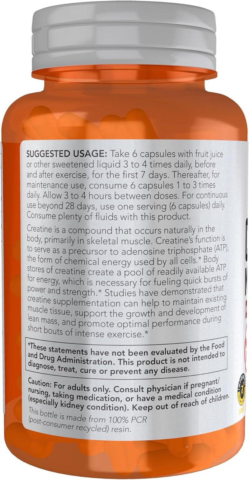 Sports Nutrition, Creatine Monohydrate 750 Mg, Mass Building*/Energy Production*, 120 Veg Capsules