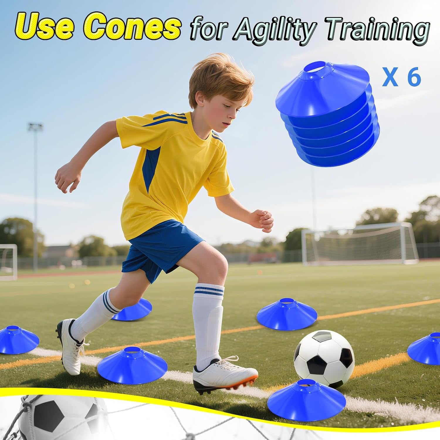 Portable Soccer Goal 7X5 & 5X3.6 FT, Large-Frame Training Net | Great for Kids Ages 6-14 Skill Development, Ideal for Backyard Park School Beach Indoor Outdoor, Easy Fold Durable Dacron Net