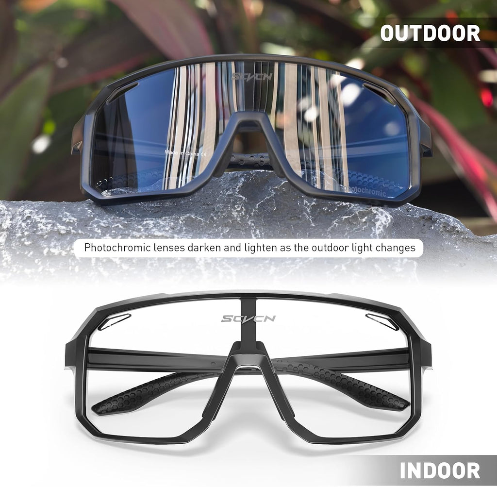 Photochromic Cycling Glasses Sport Sunglasses Clear MTB BMX Men Women Running Driving S62