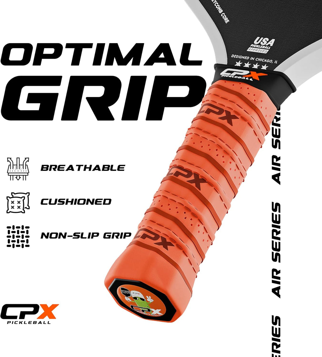 CPX Pro Carbon Fiber Pickleball Paddle - Professional Grade, Matte Finish, Honeycomb Core, Tennis Style Grip - Edgeless Paddle Designed in Chicago, USA