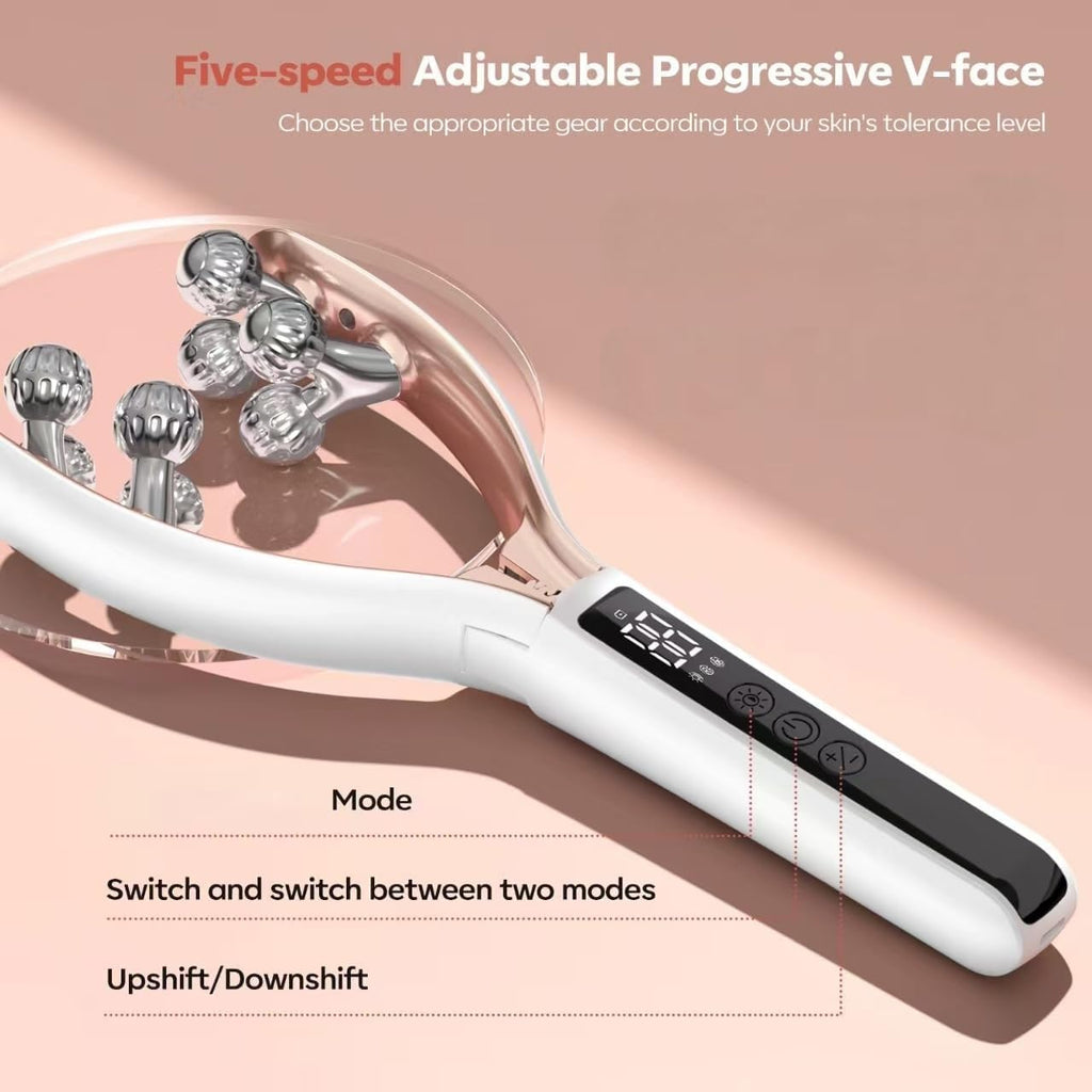 Facial Massager Face and Neck | Shaper & Slimmer for Women | Korean Skin Care | Lymphatic Contour Face Brush Face Roller Lymphatic Drainage | Rechargeable for Home & Travel Use